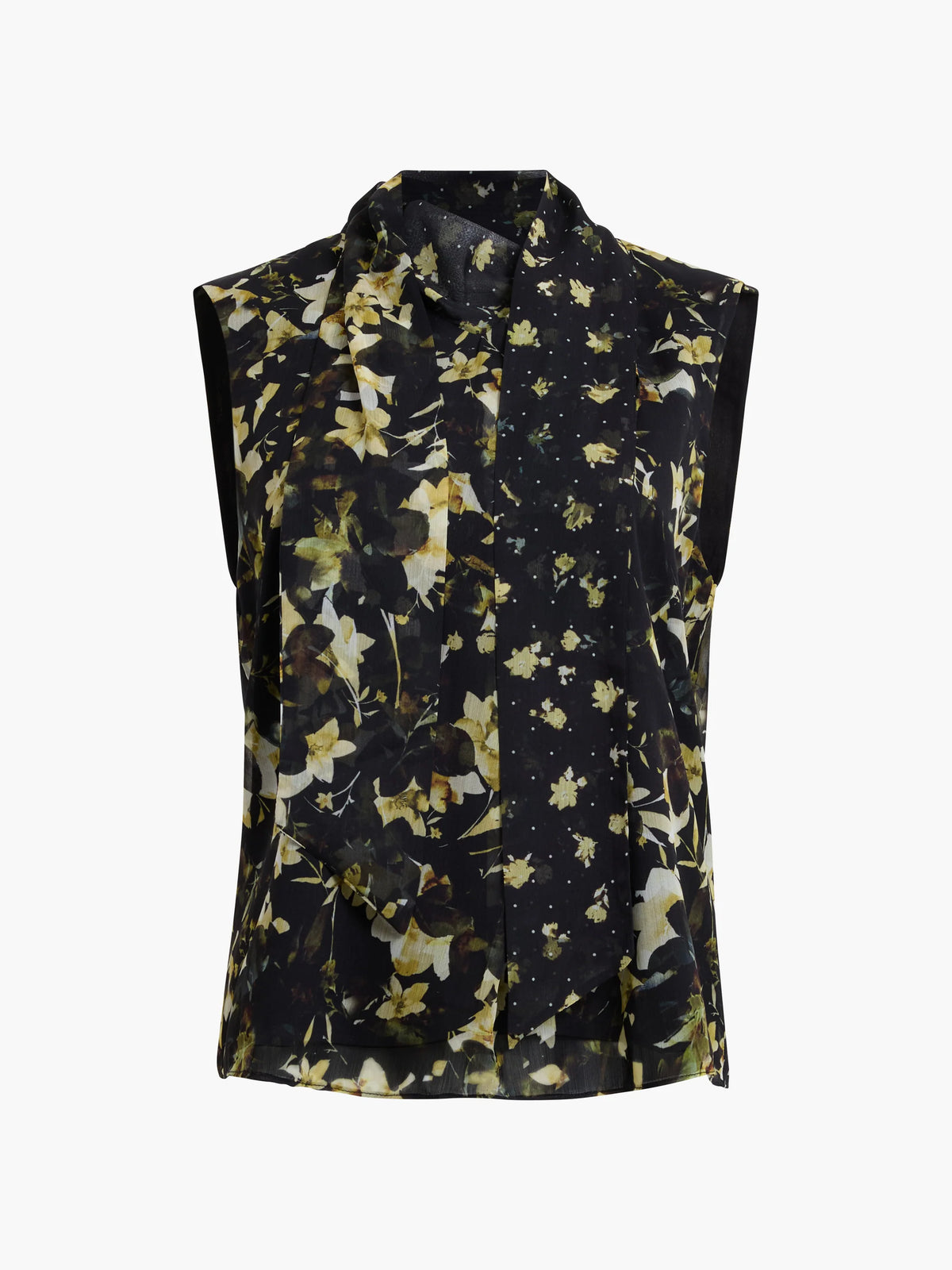 French Connection Serena Scarf Top Black Multi