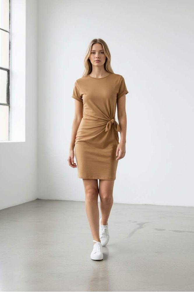 Kayce Short Knot Dress Camel