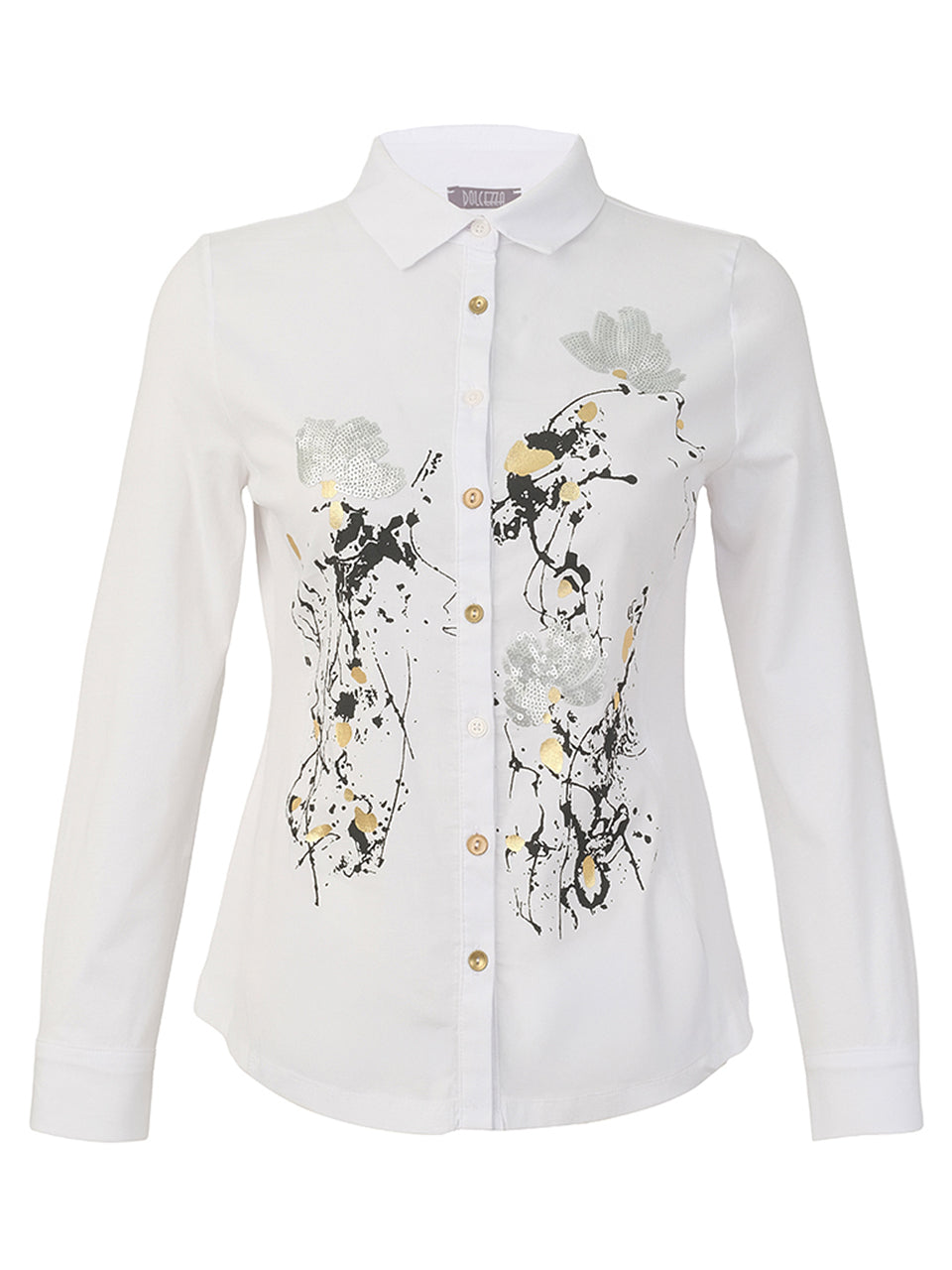 Dolcezza Abstract Floral Print Blouse 76263