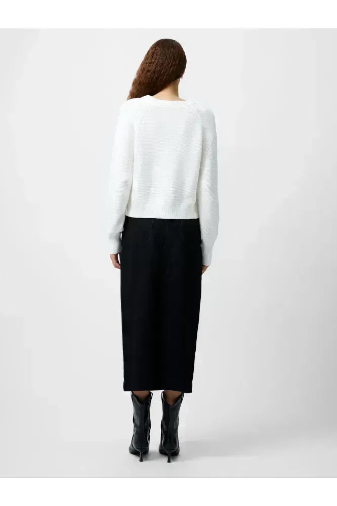 French Connection White Lilly Mozart Crew Jumper