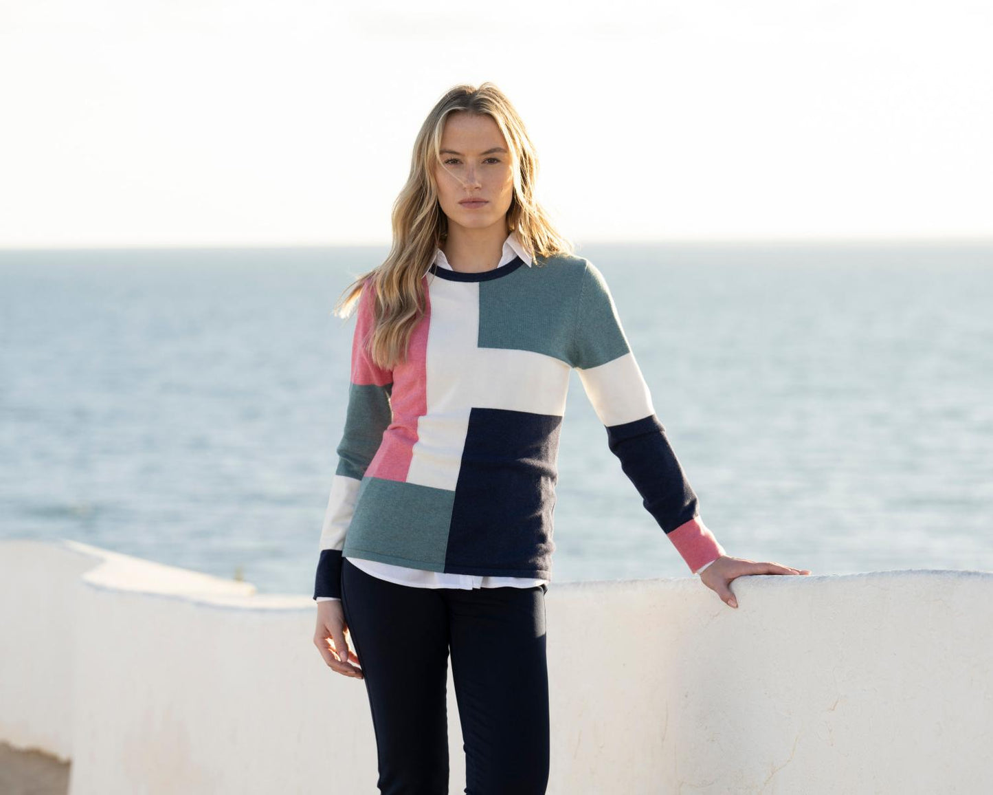 Marble Sweater 8055 Pink