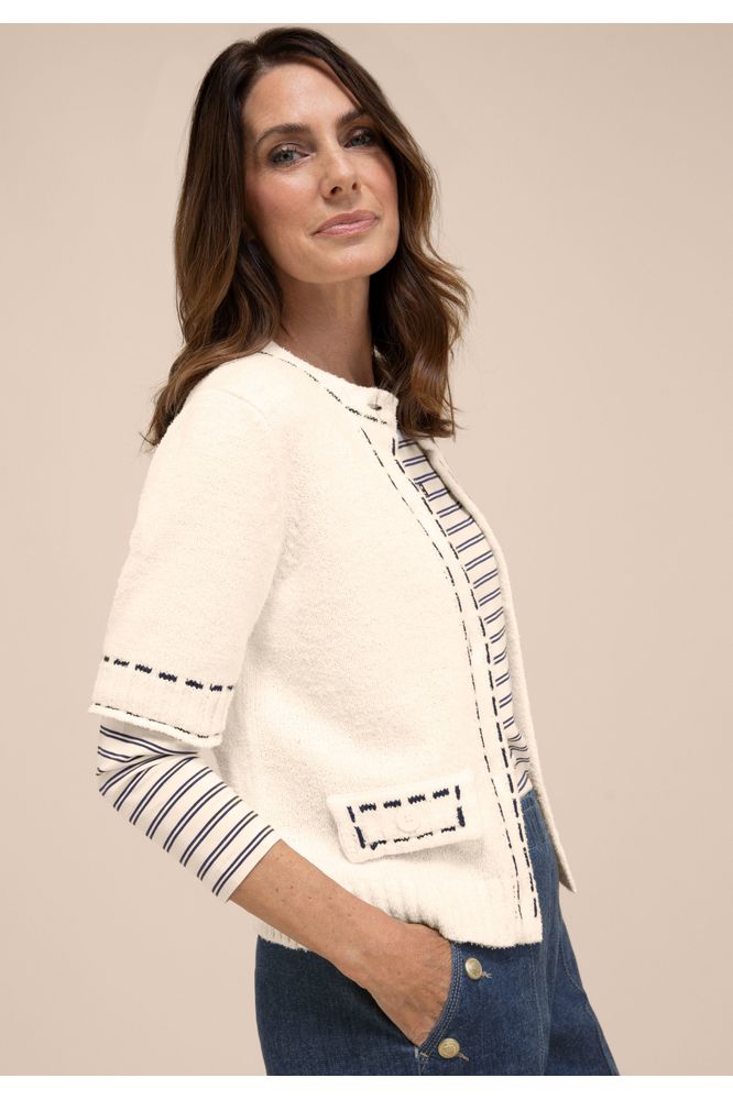 Bianca Rene Stitch Cardigan Off White