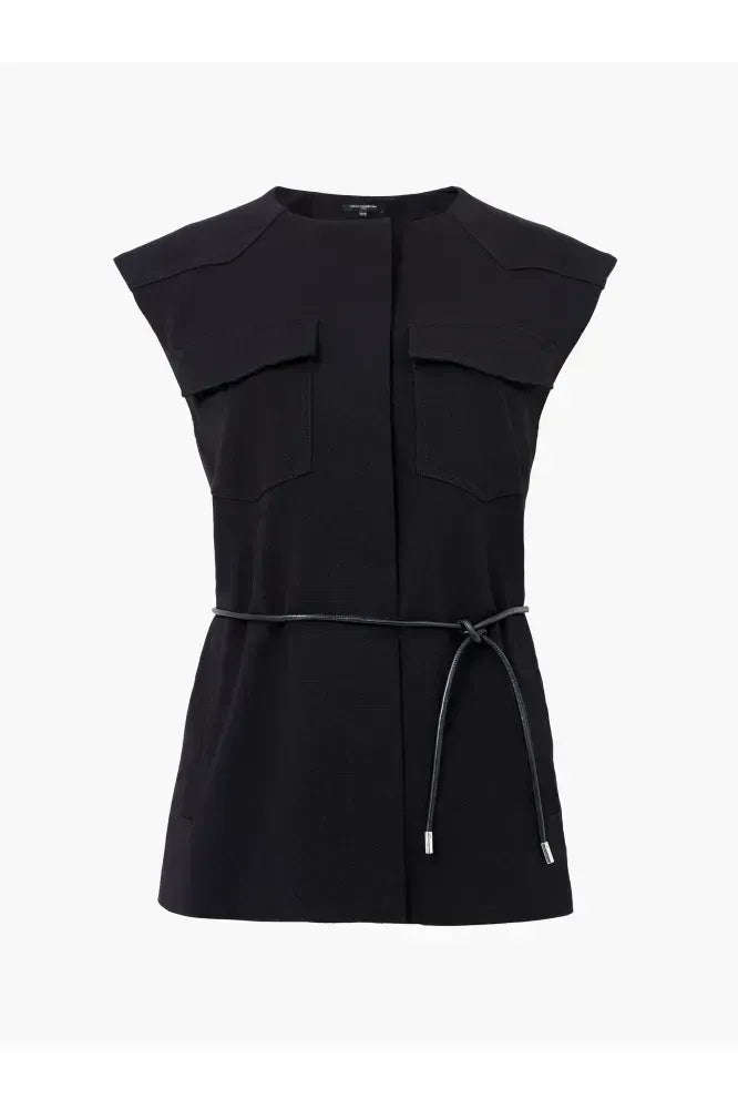 French Connection Black Clover Tie Waistcoat