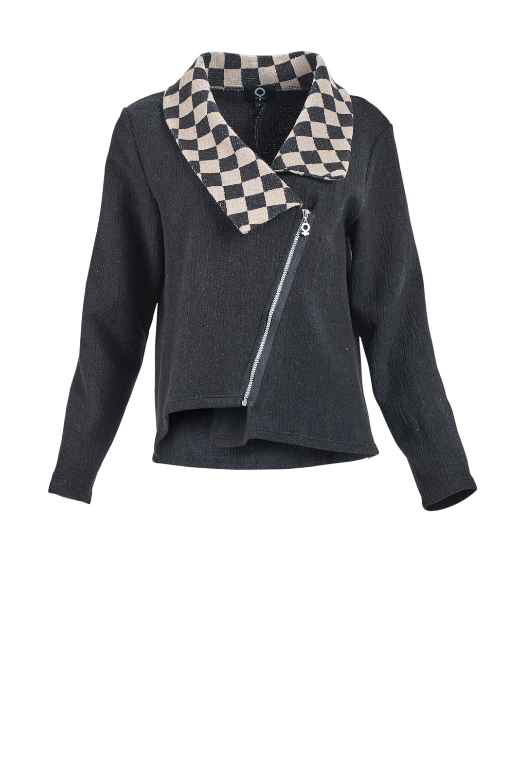 My Soul Checked Collar Crincle Jacket Black/Check