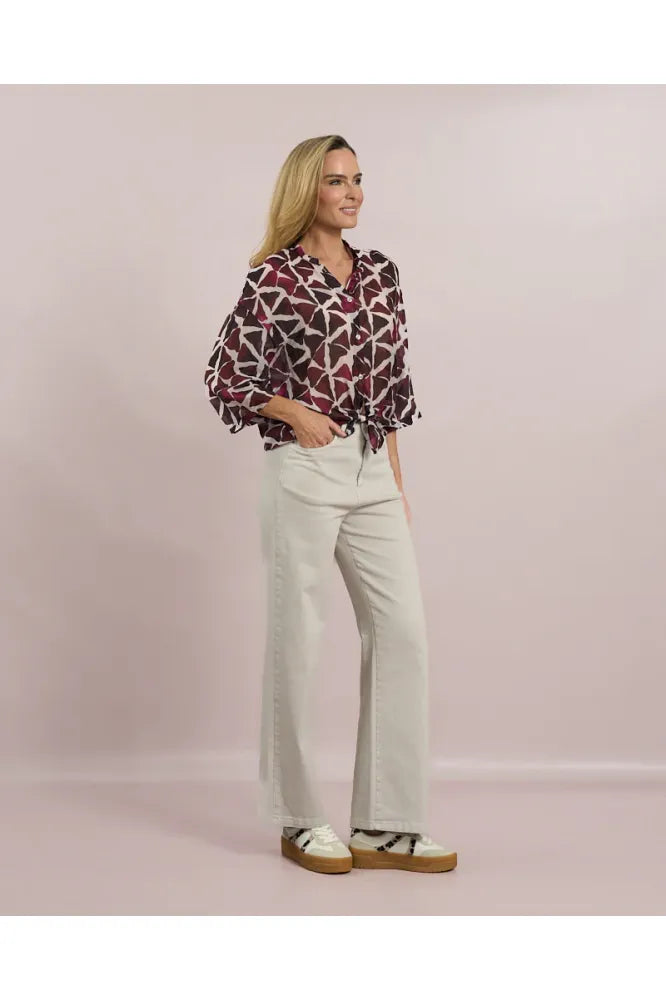 D.E.C.K Mulberry Print Blouse