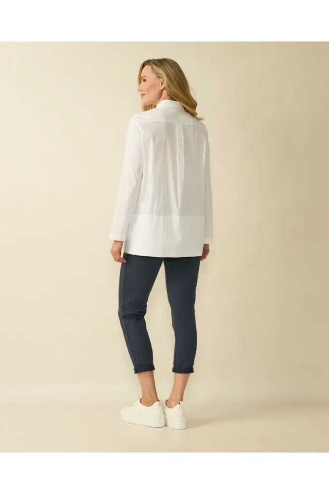 D.E.C.K Dropped Hemline White Shirt