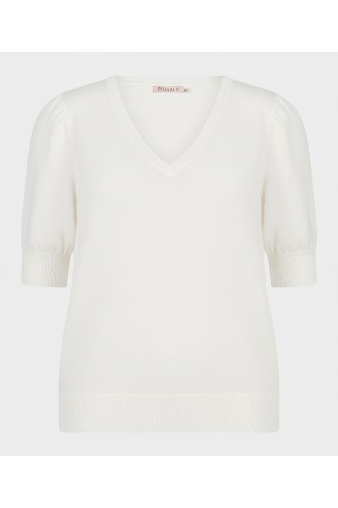 Esqualo Basic V-Neck Sweater Off White