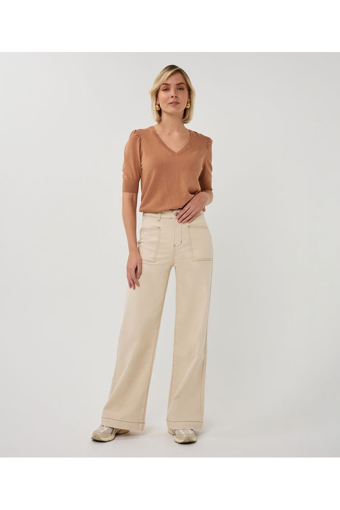 Esqualo Basic V-Neck Sweater Cappuccino