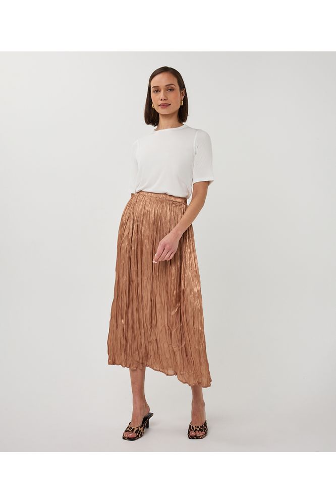 Esqualo Plisse Changeant Skirt Cappuccino