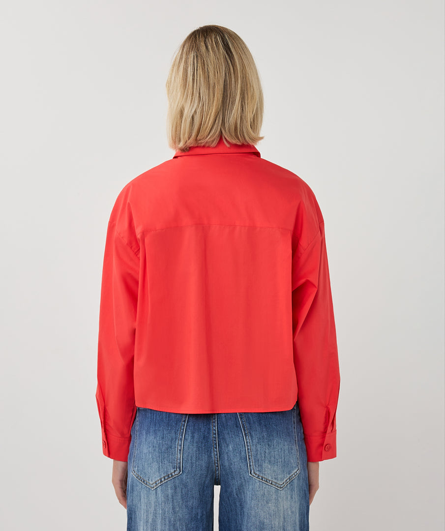 Esqualo Folded Cuff Blouse Chili