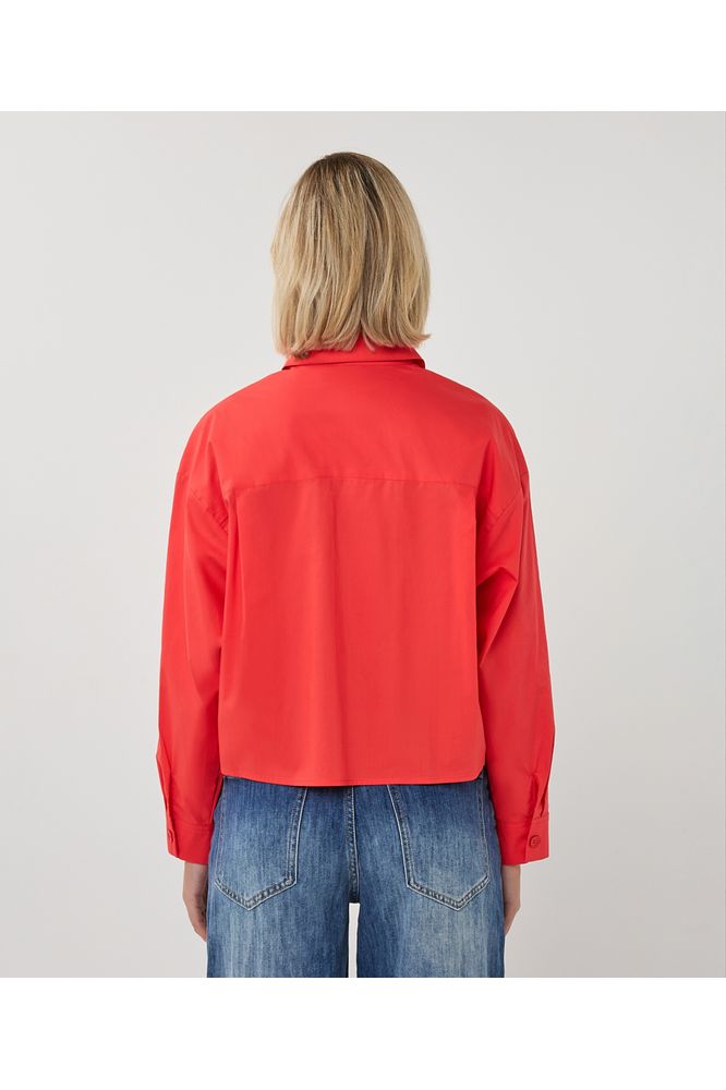 Esqualo Folded Cuff Blouse Chili