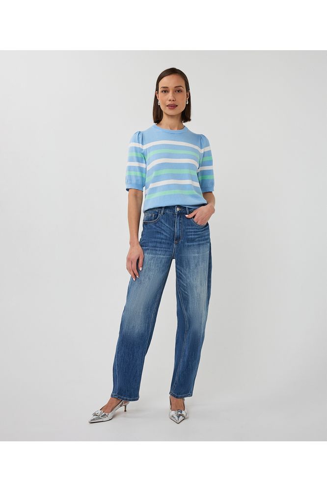 Esqualo Puff Sleeve Sweater Blue