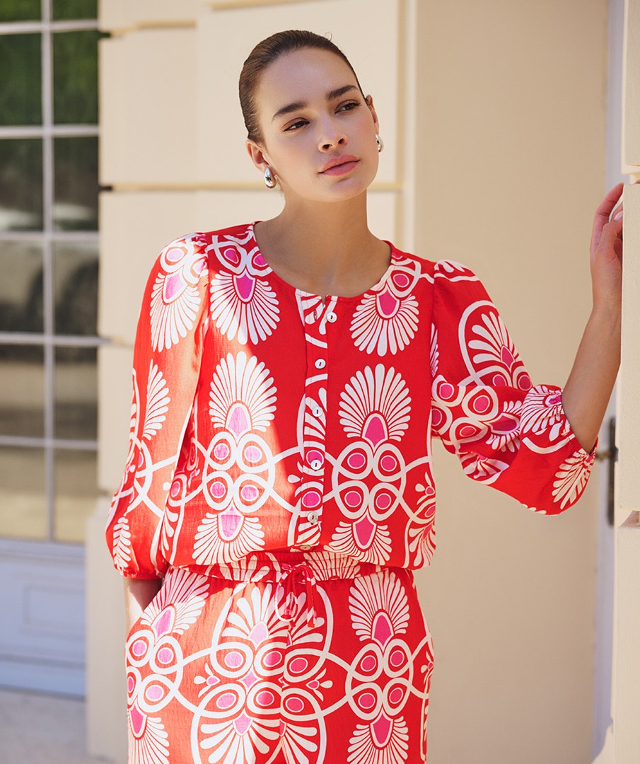 Esqualo Heartfelt Blouse Print