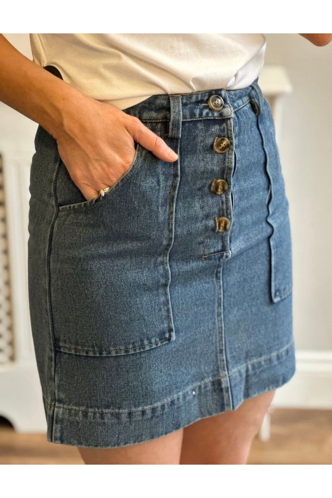 Jeannette Short Denim Skirt