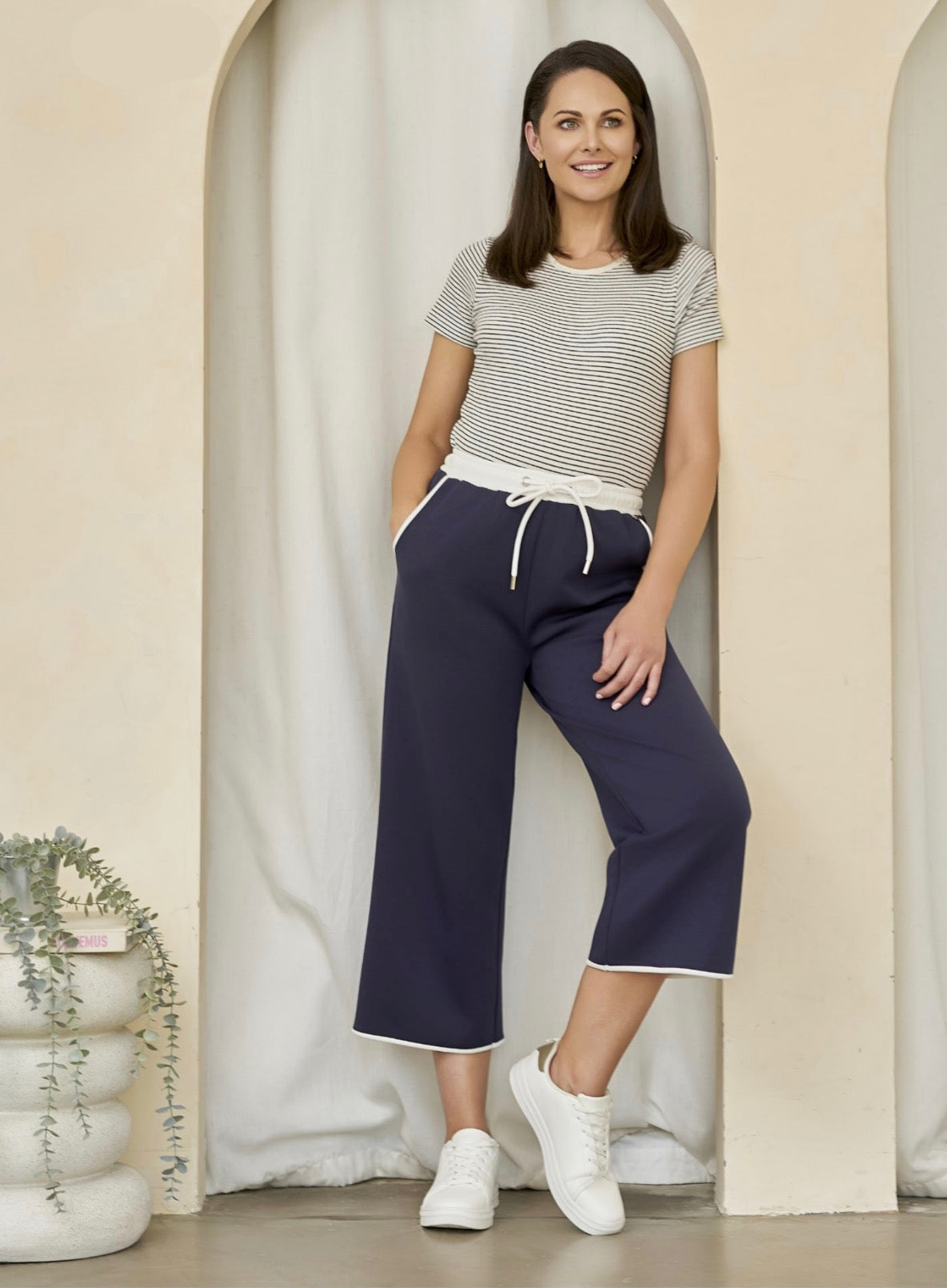 PINNS Wide Leg Culotte Navy