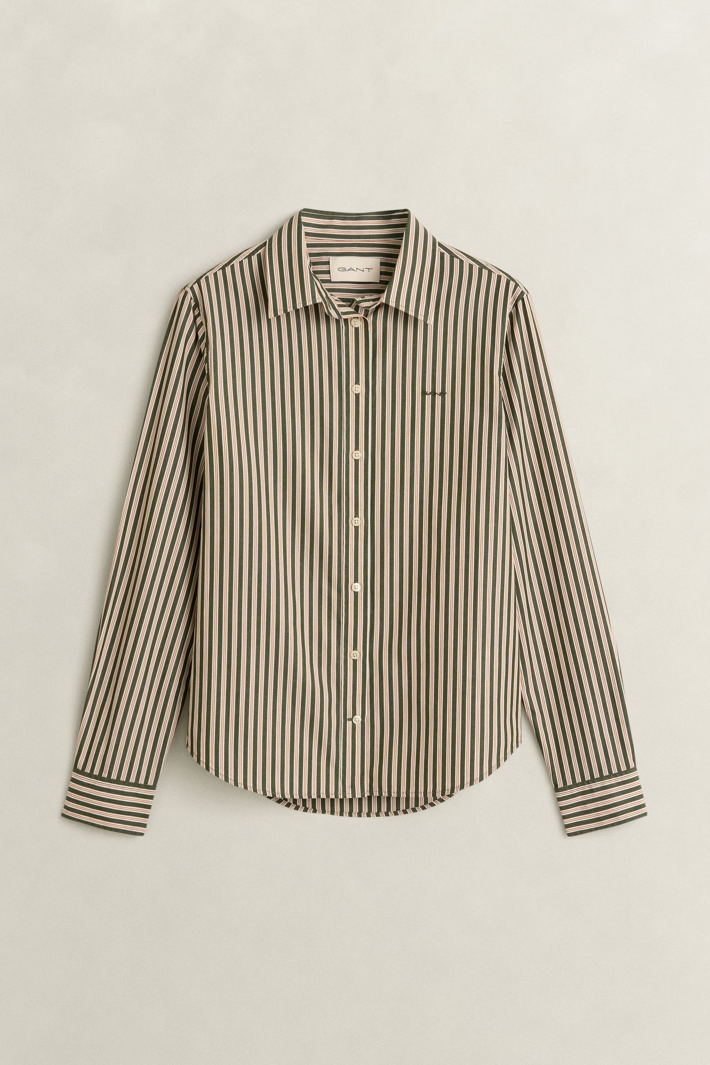 Gant Classic Poplin Striped Shirt Country Green