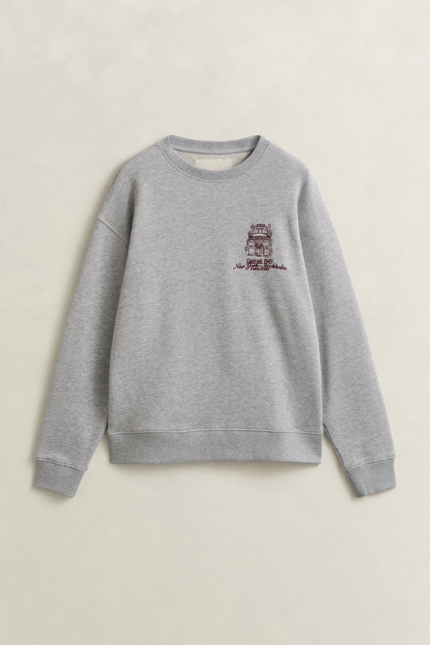 Gant Graphic Sweater-Light Grey Melange