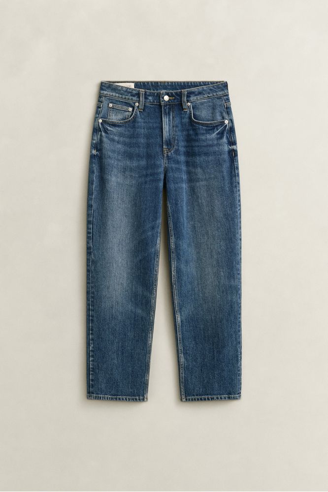 Gant Cropped Jeans-Mid Blue