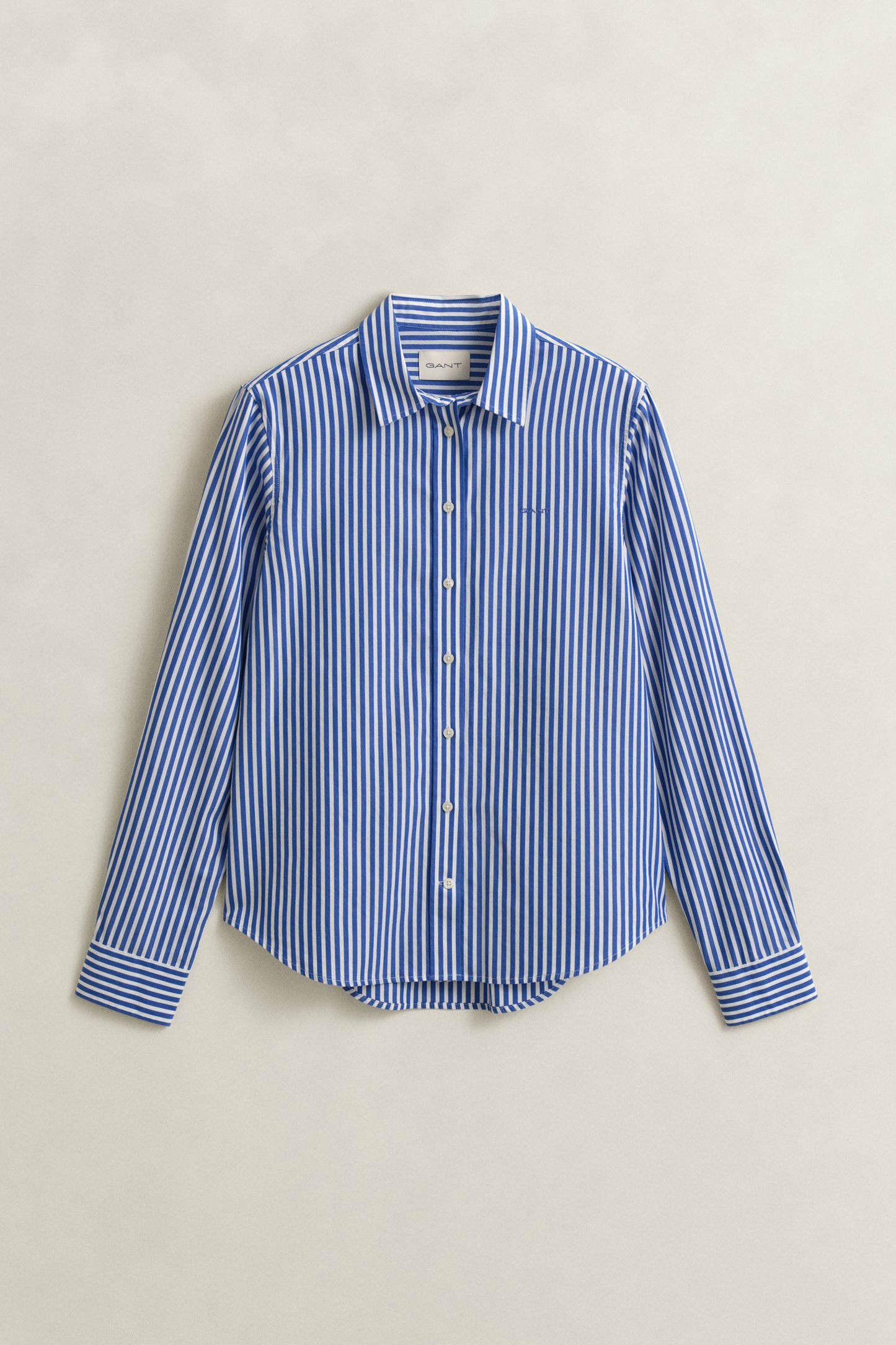 Gant Regular Poplin Striped Shirt Royal Blue