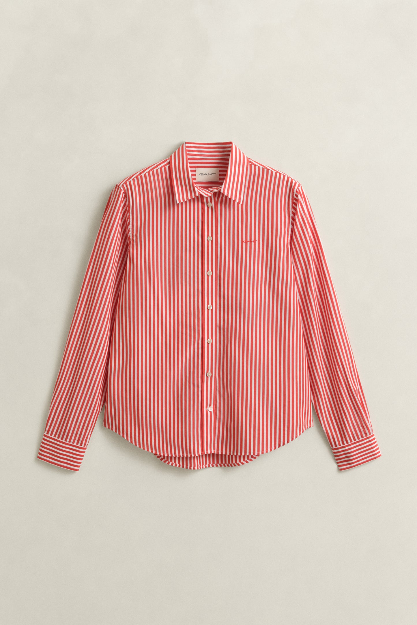 Gant Regular Poplin Striped Shirt Perfect Red