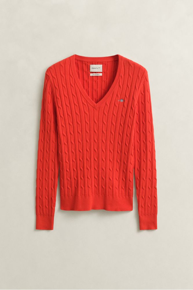 Gant Cotton Cable Knitwear Perfect Red