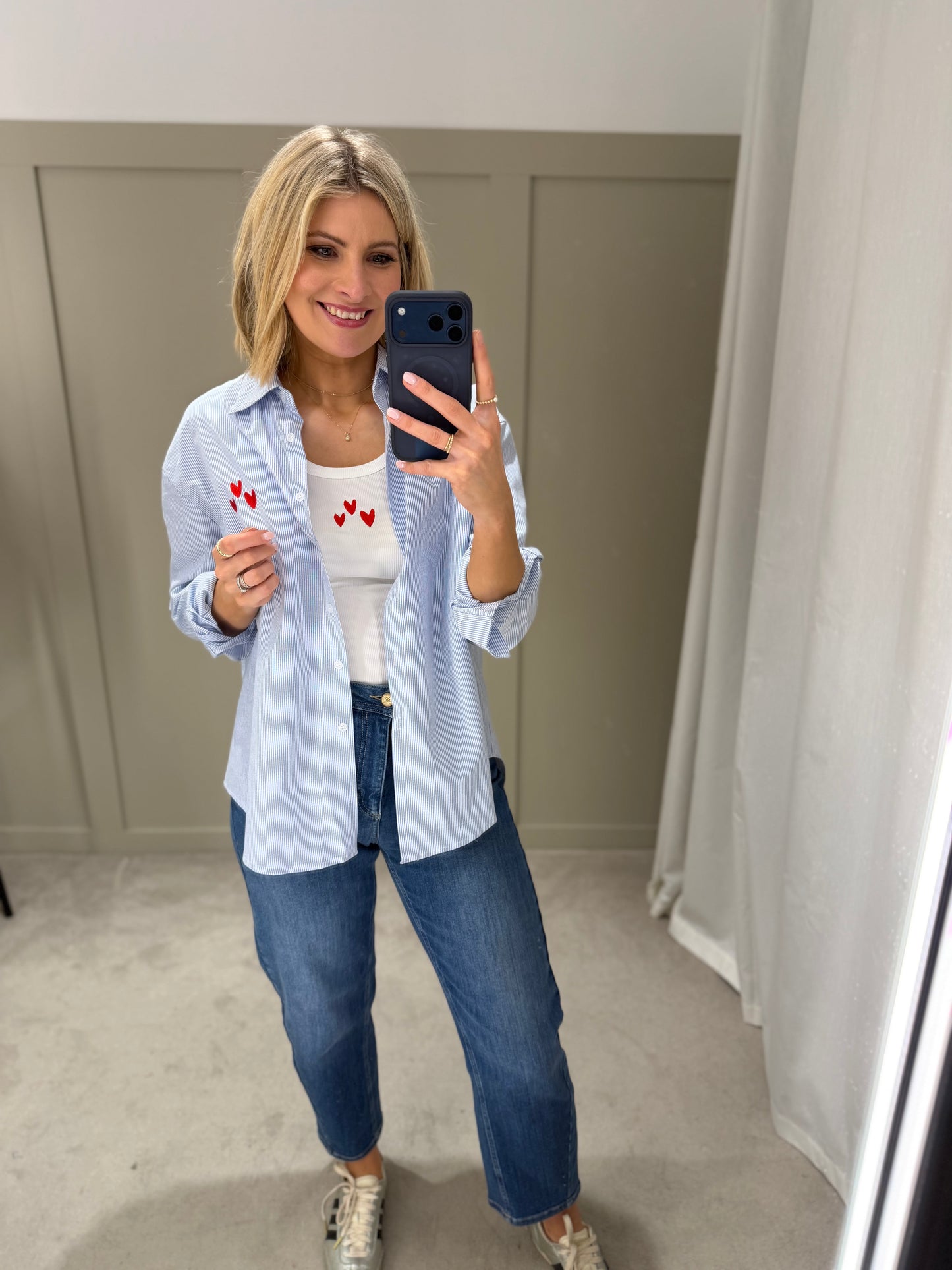 Carla Blue 3 Red Heart Shirt + Vest