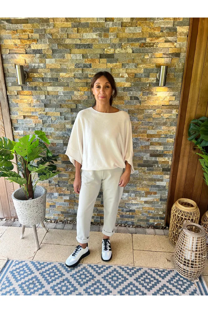 D.E.C.K Cream Cowl Neck Knit