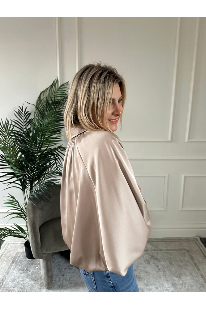 Satin Bomber Jacket Champagne