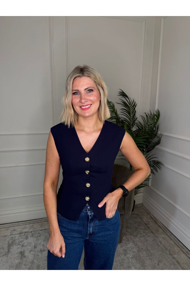 Avril Waistcoat Navy