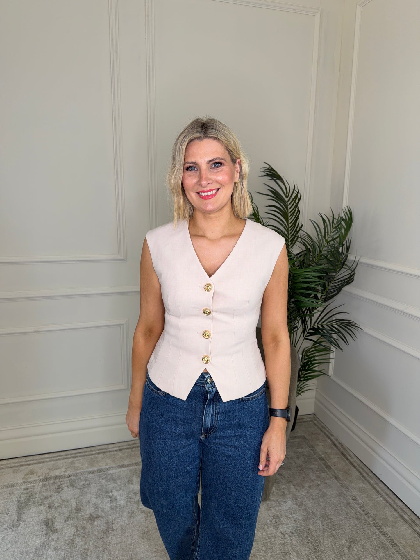 Avril Waistcoat Beige