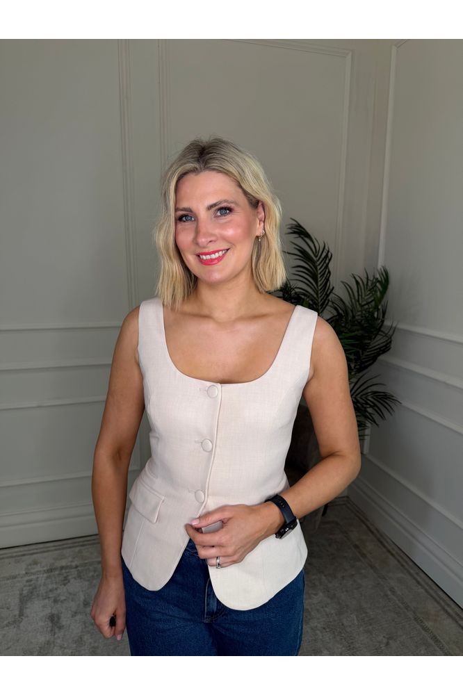 Belle Waistcoat Beige