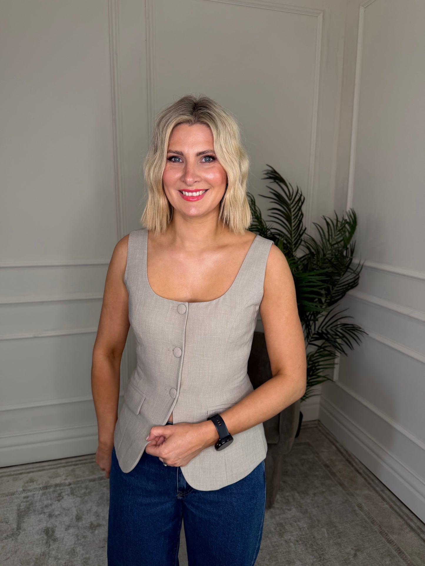 Belle Waistcoat Sage