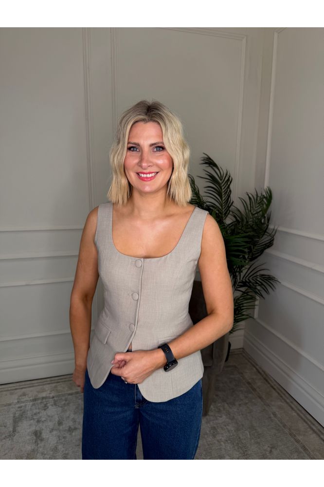 Belle Waistcoat Sage