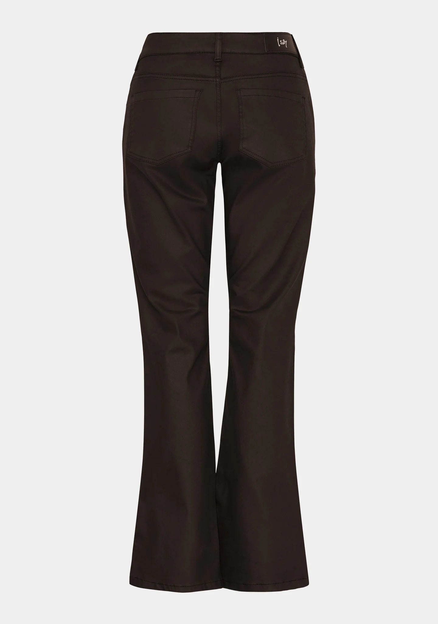 I Say Flare Coated Trouser-Dark Brown