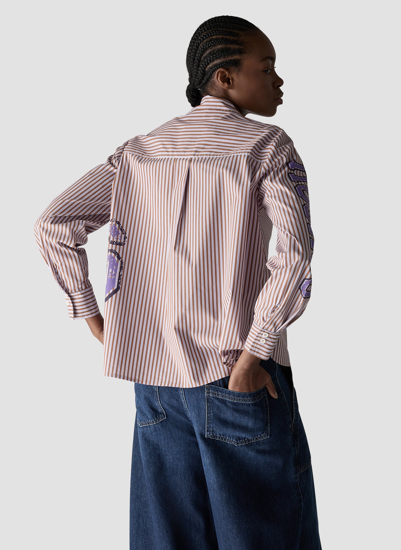 Le Comte Stripe Blouse-Cinnamon