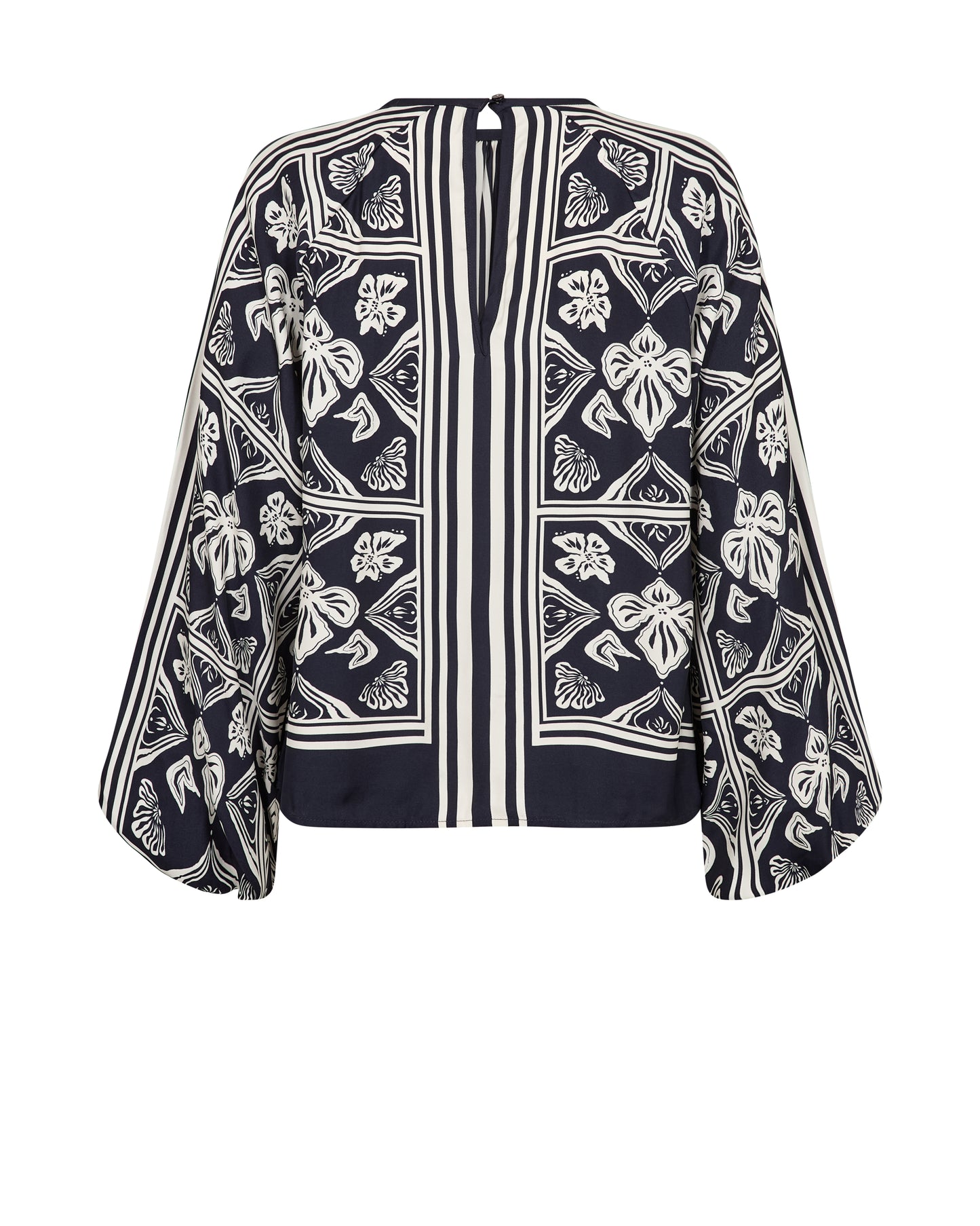 Mos Mosh Milkey Linocut Blouse Salute Navy