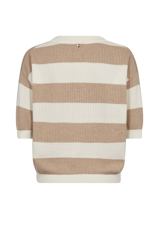 Mos Mosh Pinna Stripe Short Sleeve Knit Doeskin