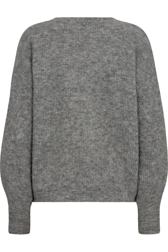 Mos Mosh Thora V-Neck Knit Cardigan Grey