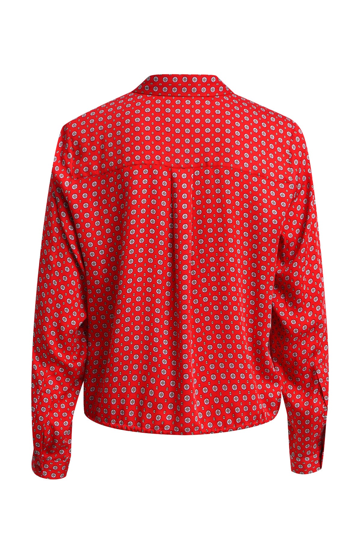 Milano Tie Hem Shirt Blouse Chili Print