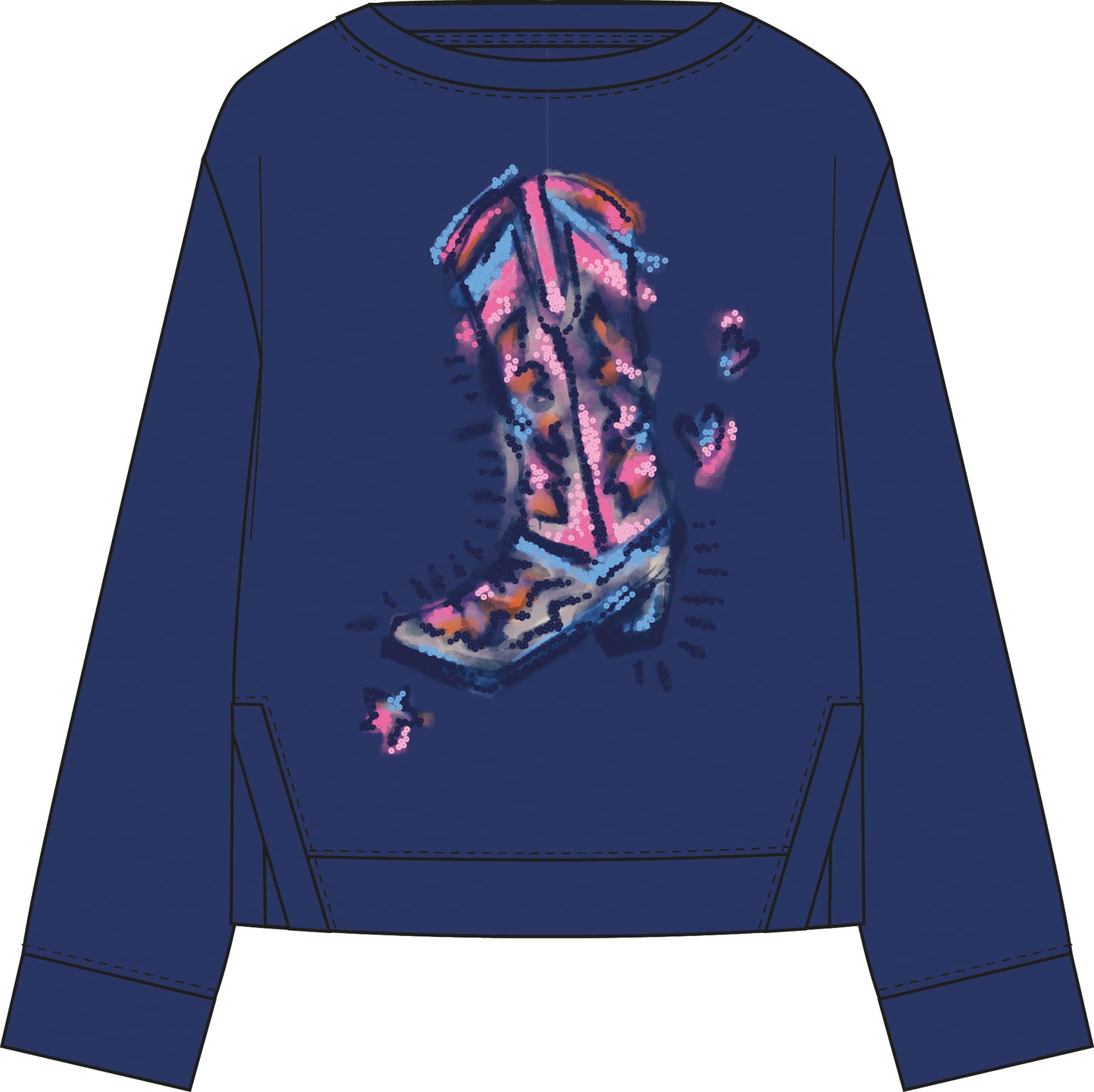 Milano Round Neck Sweatshirt Navy