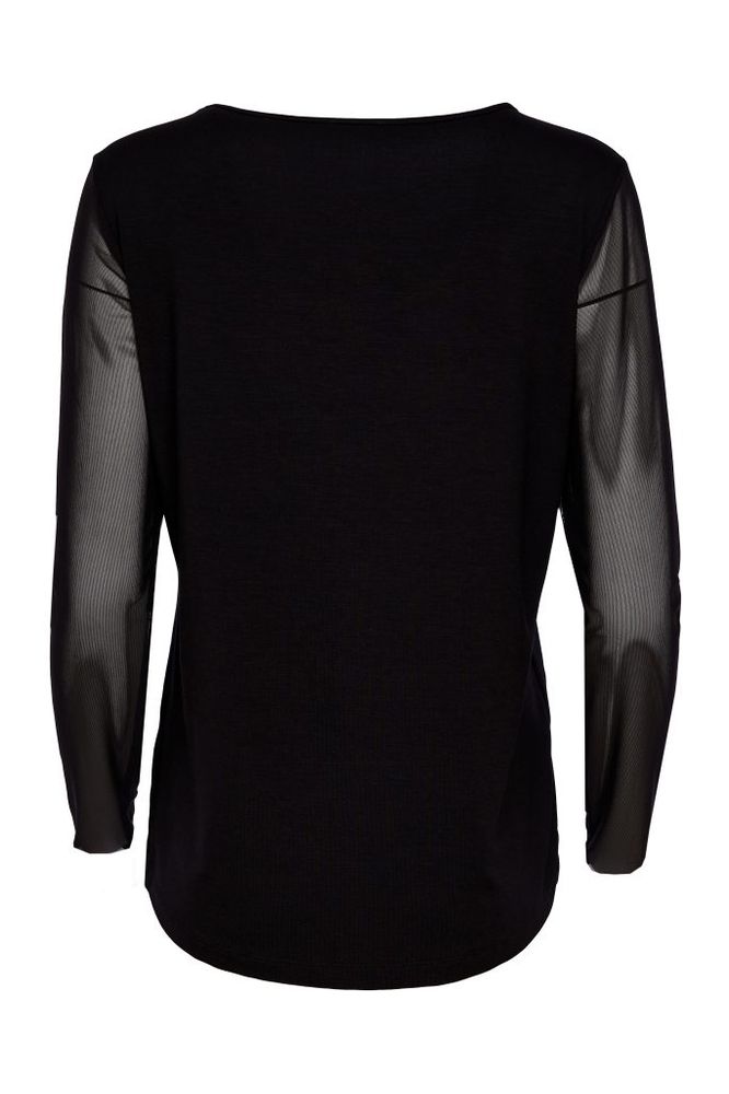 NAYA Mesh Sleeve Top Black