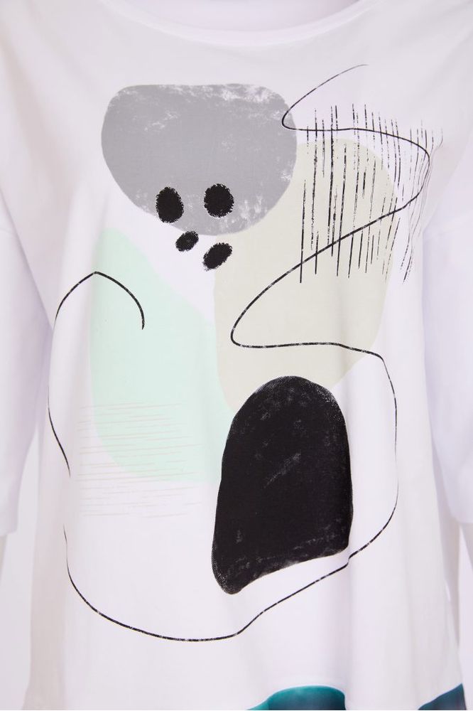 NAYA Placement Print Top White/Mint