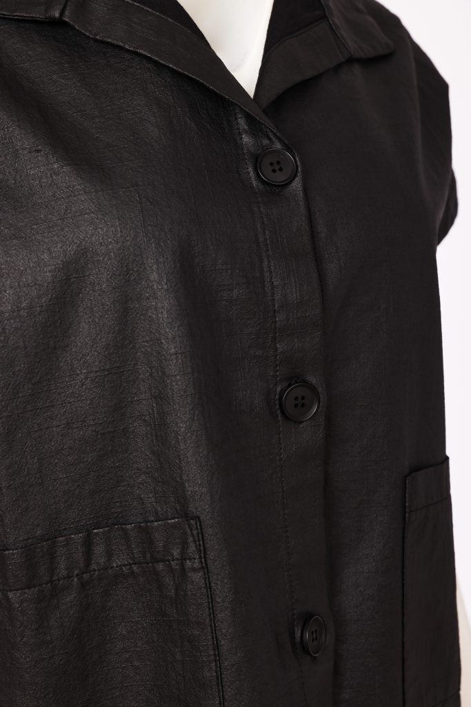Naya Bashed Leatherette Jacket Black