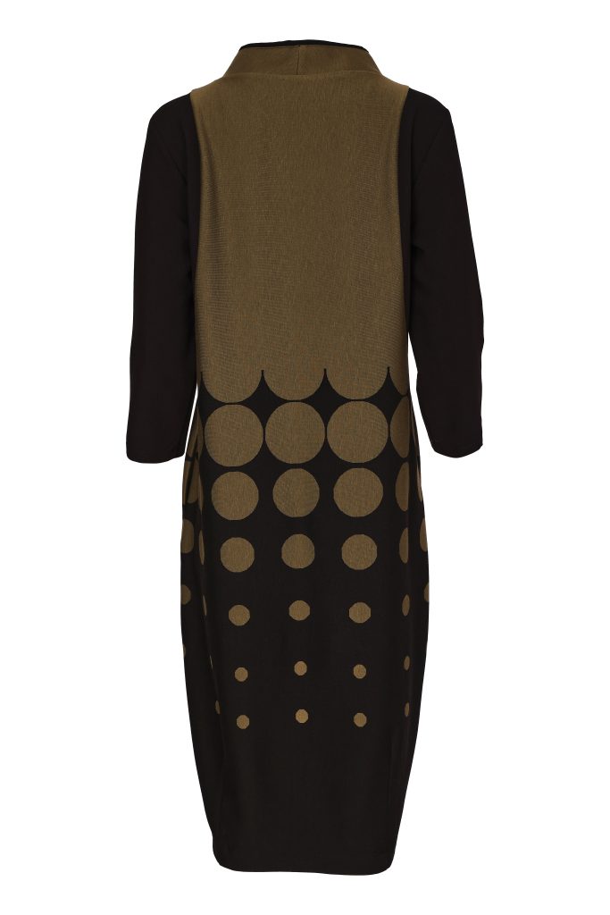 NAYA Spot Print Dress-Black/Avocado