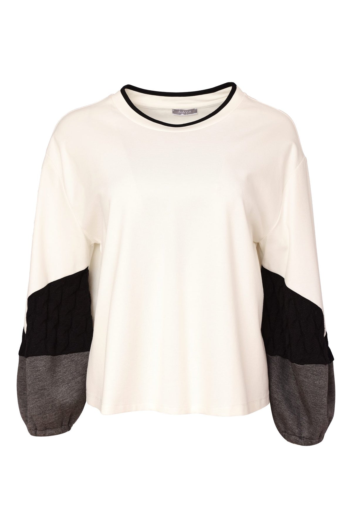 Naya Round Band Top Off White/Black