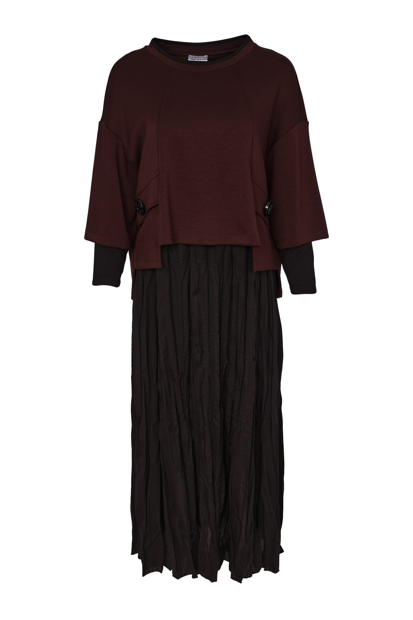 Naya Two Crushed Dress Black/Choko