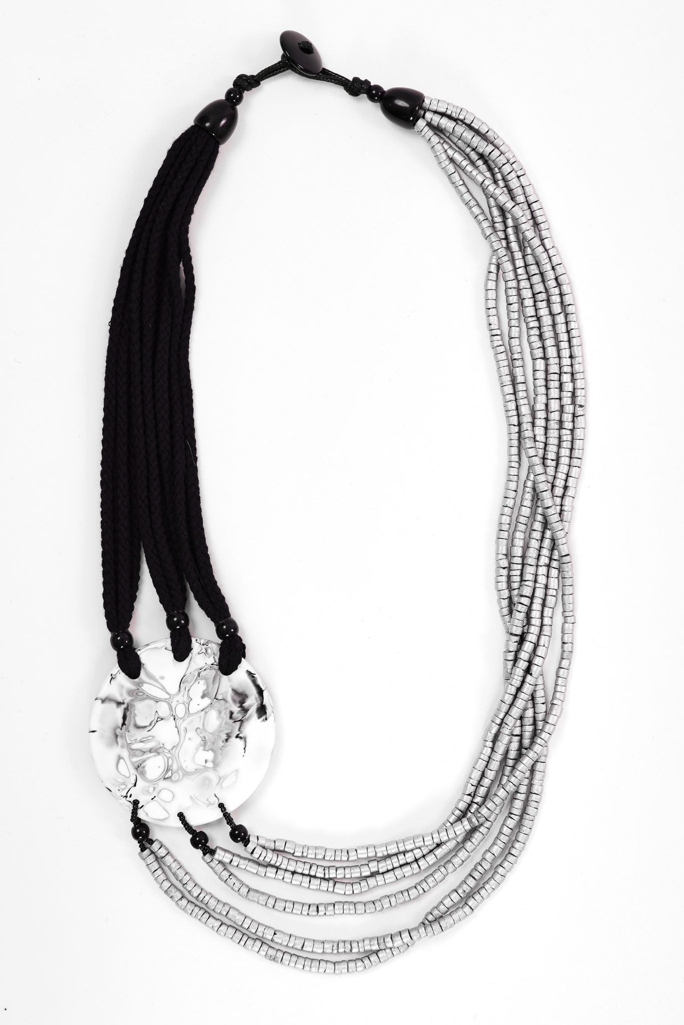 Naya Beaded Necklace Black/Silver
