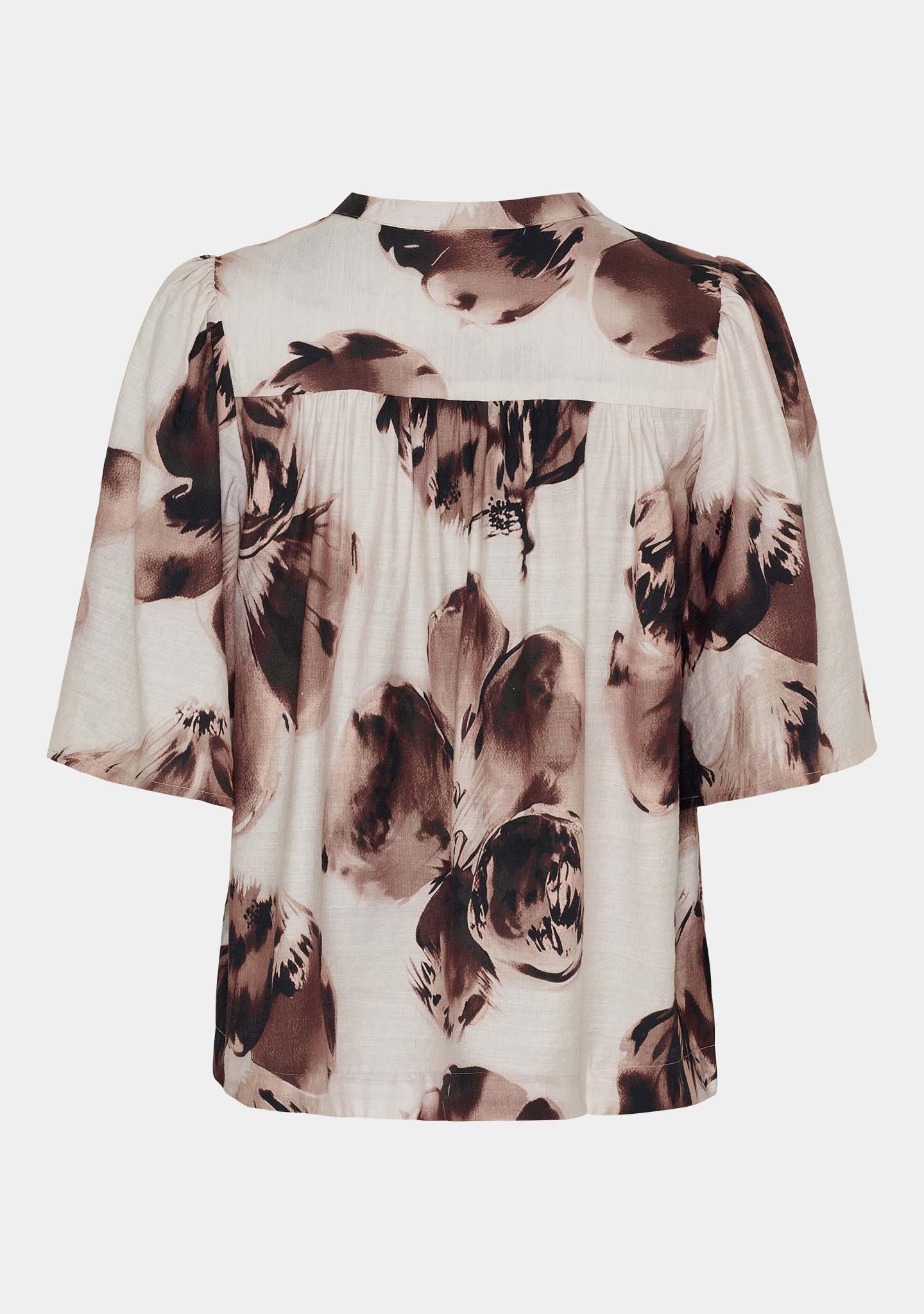 I Say Naomi S/S Blouse Aubergine Floral