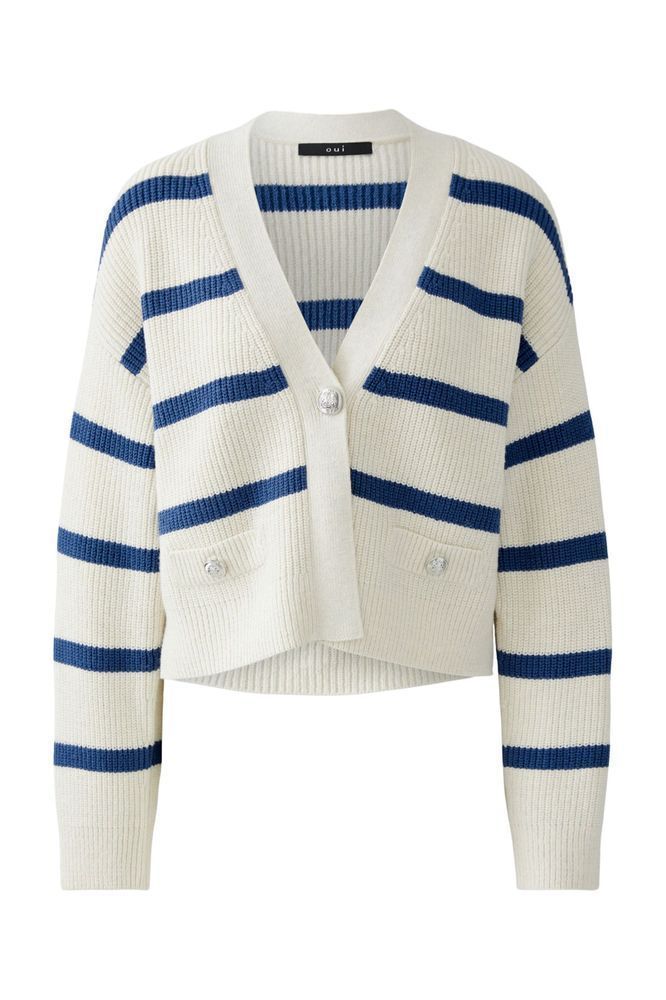Oui Jacket Offwhite Blue 94129