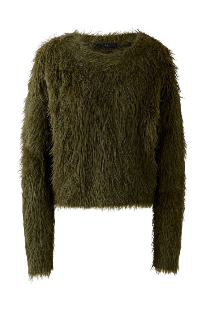 Oui Pullover Khaki 86064
